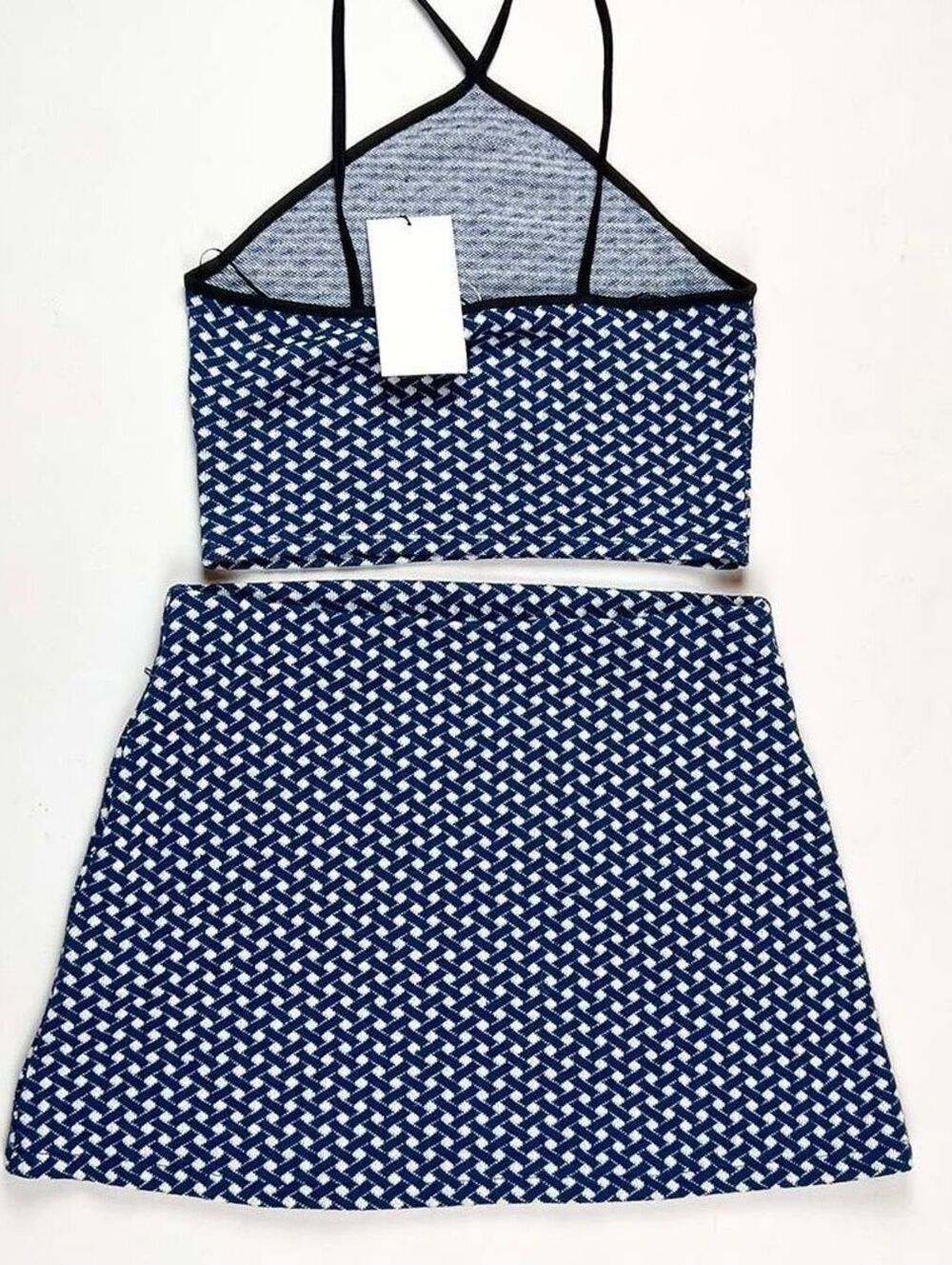 JULY SALE ZARA (SET) Jacquard Knit Halter and Mini Skirt (L) - Picture 3 of 4
